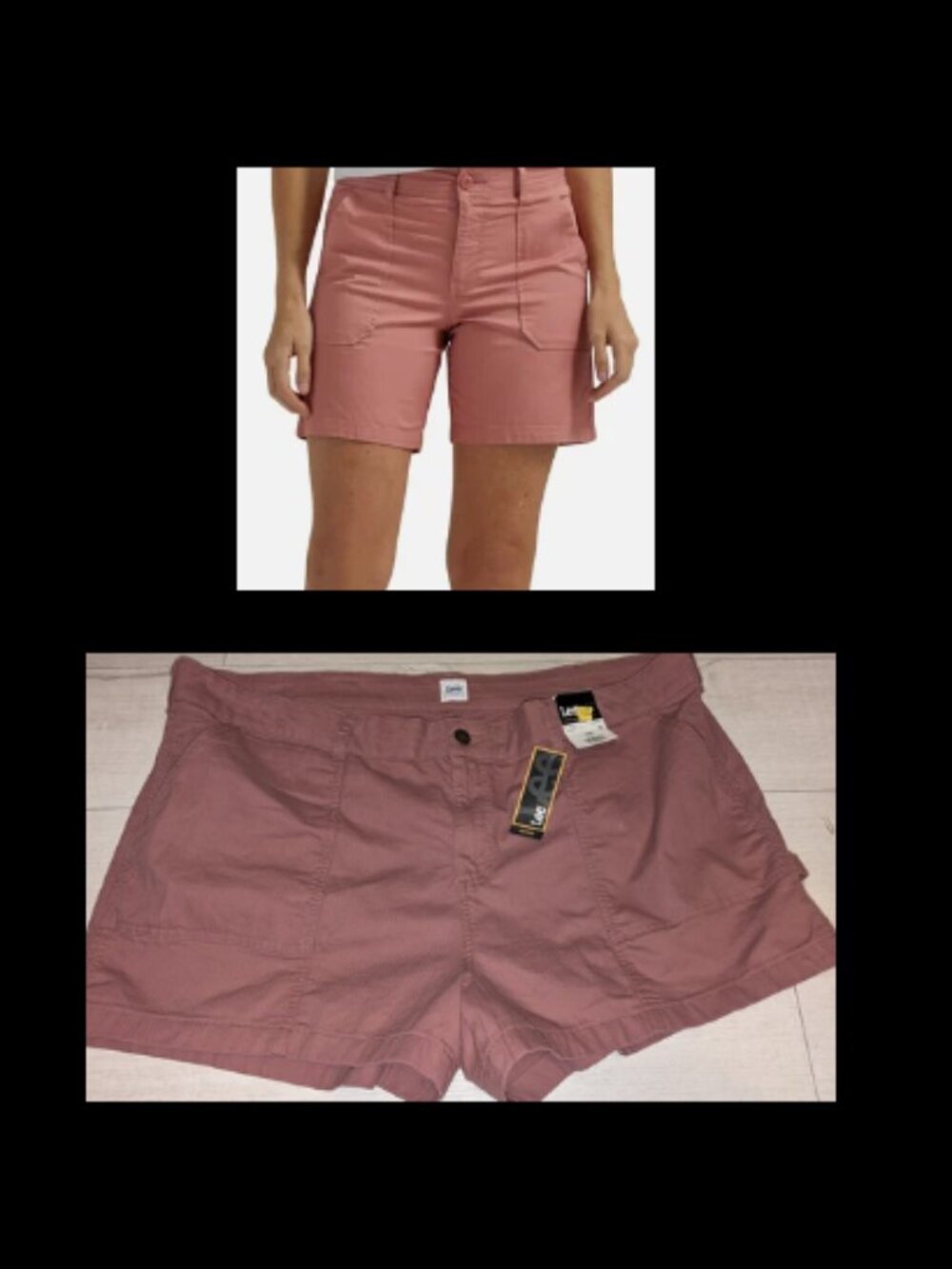 NWT Lee Heritage 4" Shorts Henna Womens Plus Size 26W